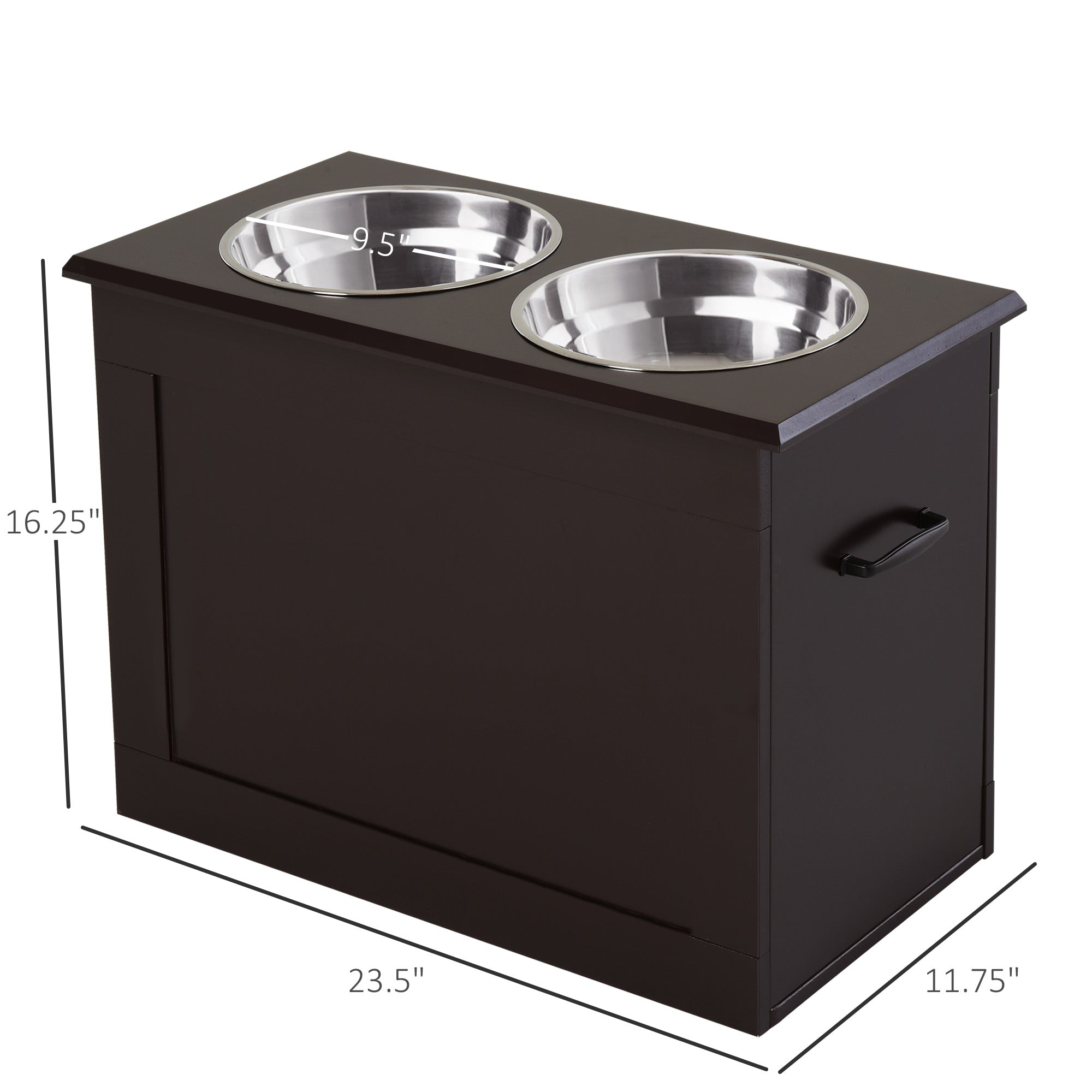 Raised Pet Feeding Station with 2 Stainless Steel Bowls for Large Dogs