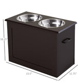 Raised Pet Feeding Station with 2 Stainless Steel Bowls for Large Dogs