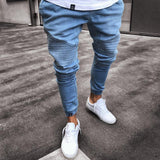 Men's Stretchy Ripped Biker Jeans