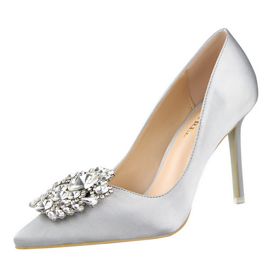 Women’s Black Leather Pointed Toe Stiletto Heels