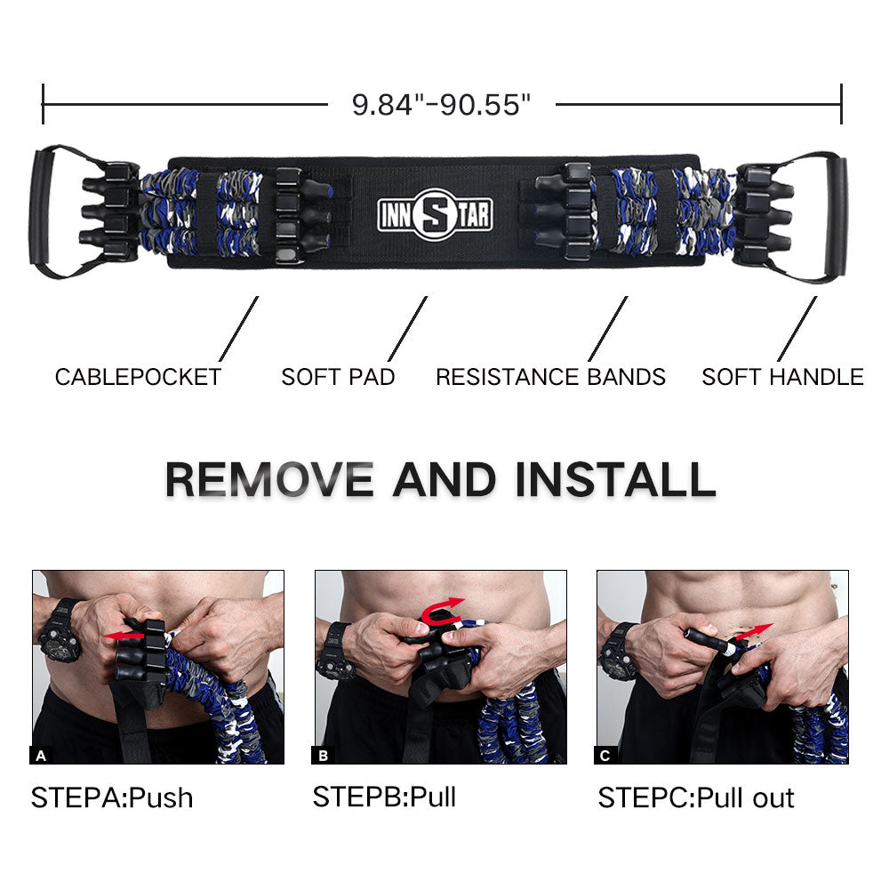 High-Quality Latex Resistance Bands Set with Workout Bar & Adjustable Bench