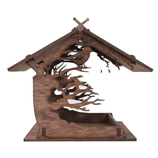 Wooden Outdoor Bird Feeder Garden Hanging Pendant Decoration