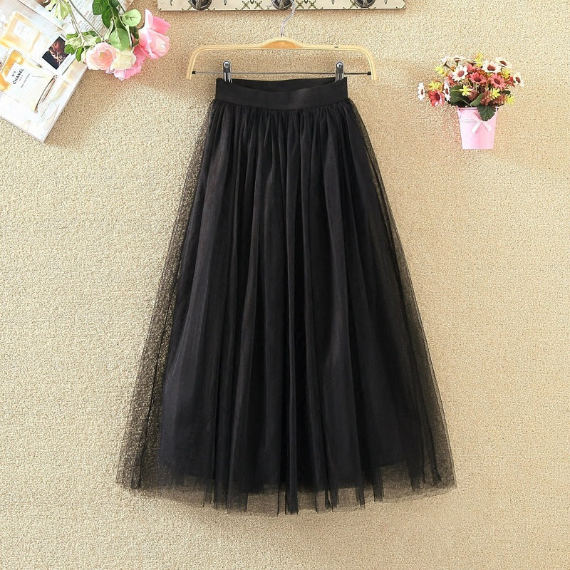 Women’s High Waist Mid-Length A-Line Skirt