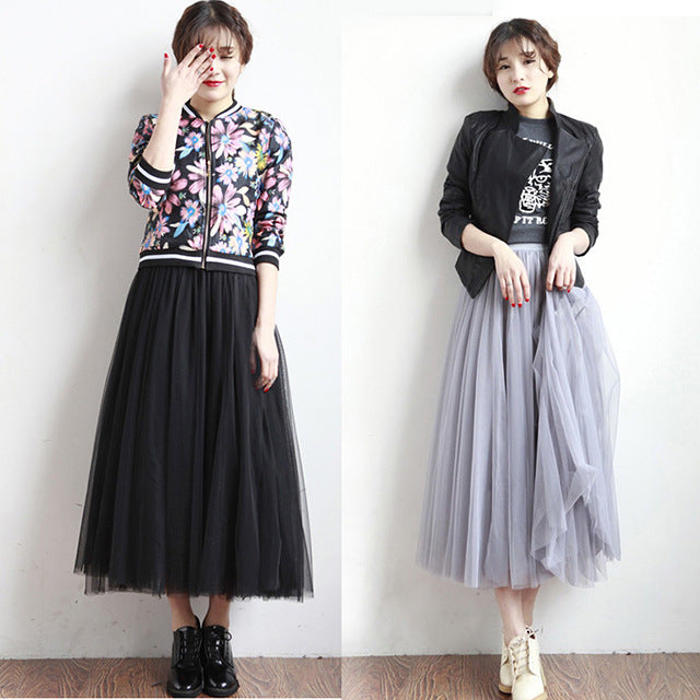 Women’s High Waist Mid-Length A-Line Skirt