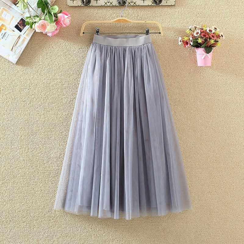 Women’s High Waist Mid-Length A-Line Skirt