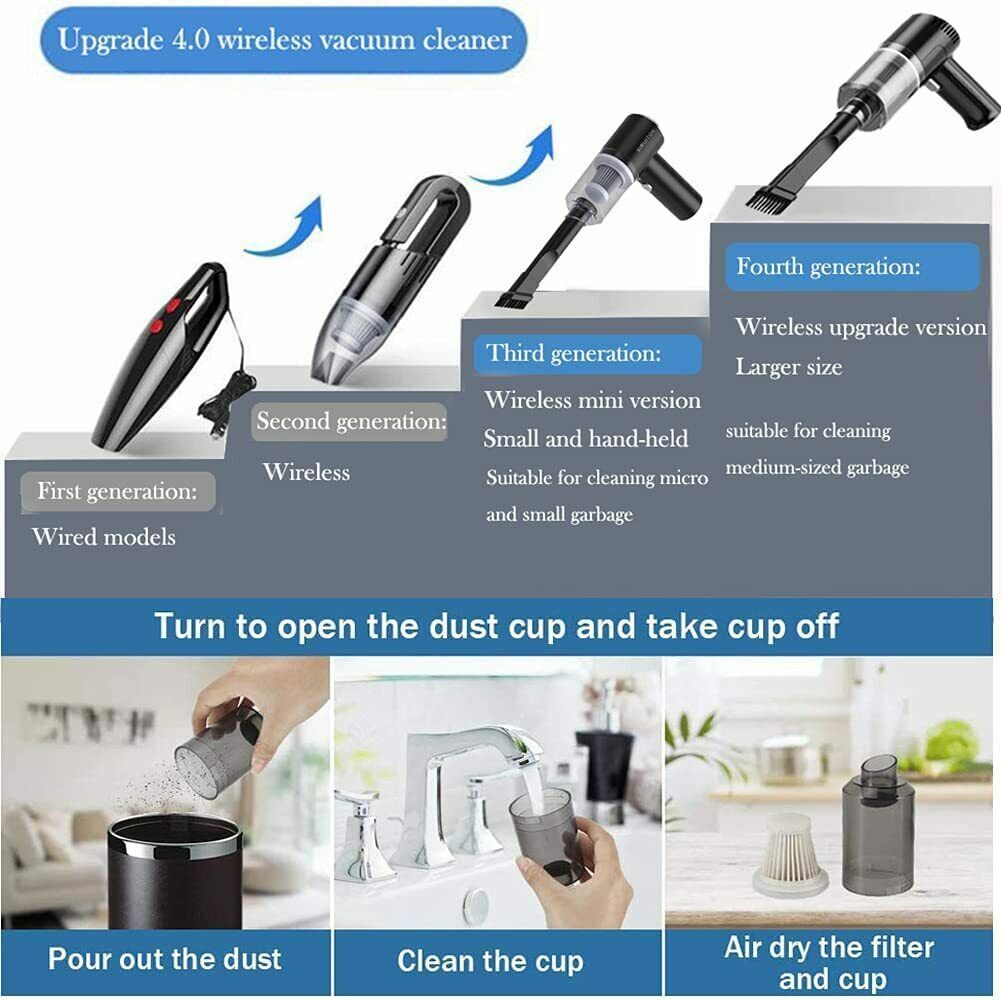 Portable Cordless Car Vacuum Cleaner