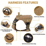 Tactical Pet Chest Service Dog Harness Vest Adjustable Reflective Dog Harness Metal Buckle Hiking Training