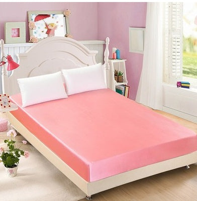 Summer Ice Silk Bed Cover Set – Solid Color Bedding with Pillowcases