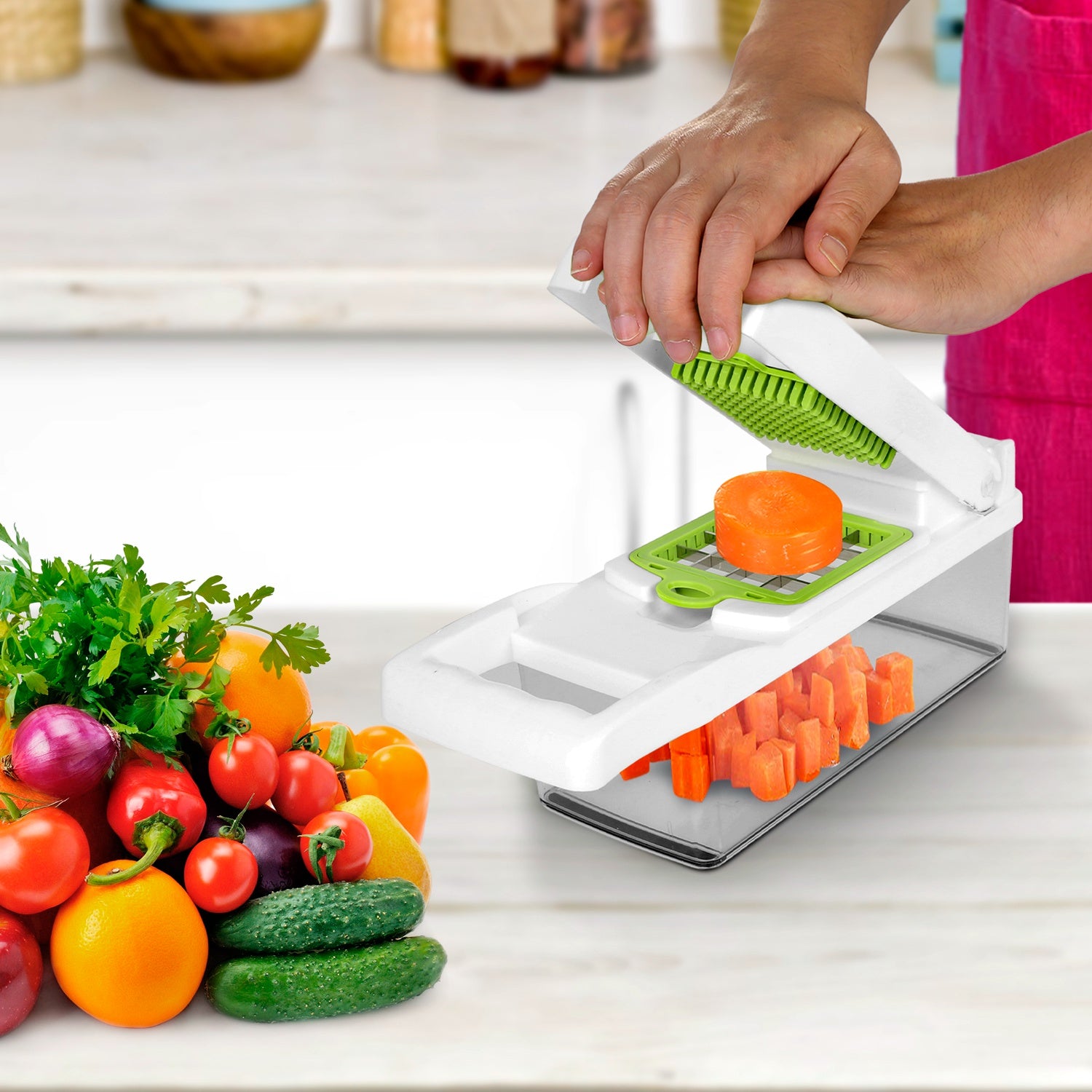 12-in-1 Vegetable Chopper & Food Slicer with Container