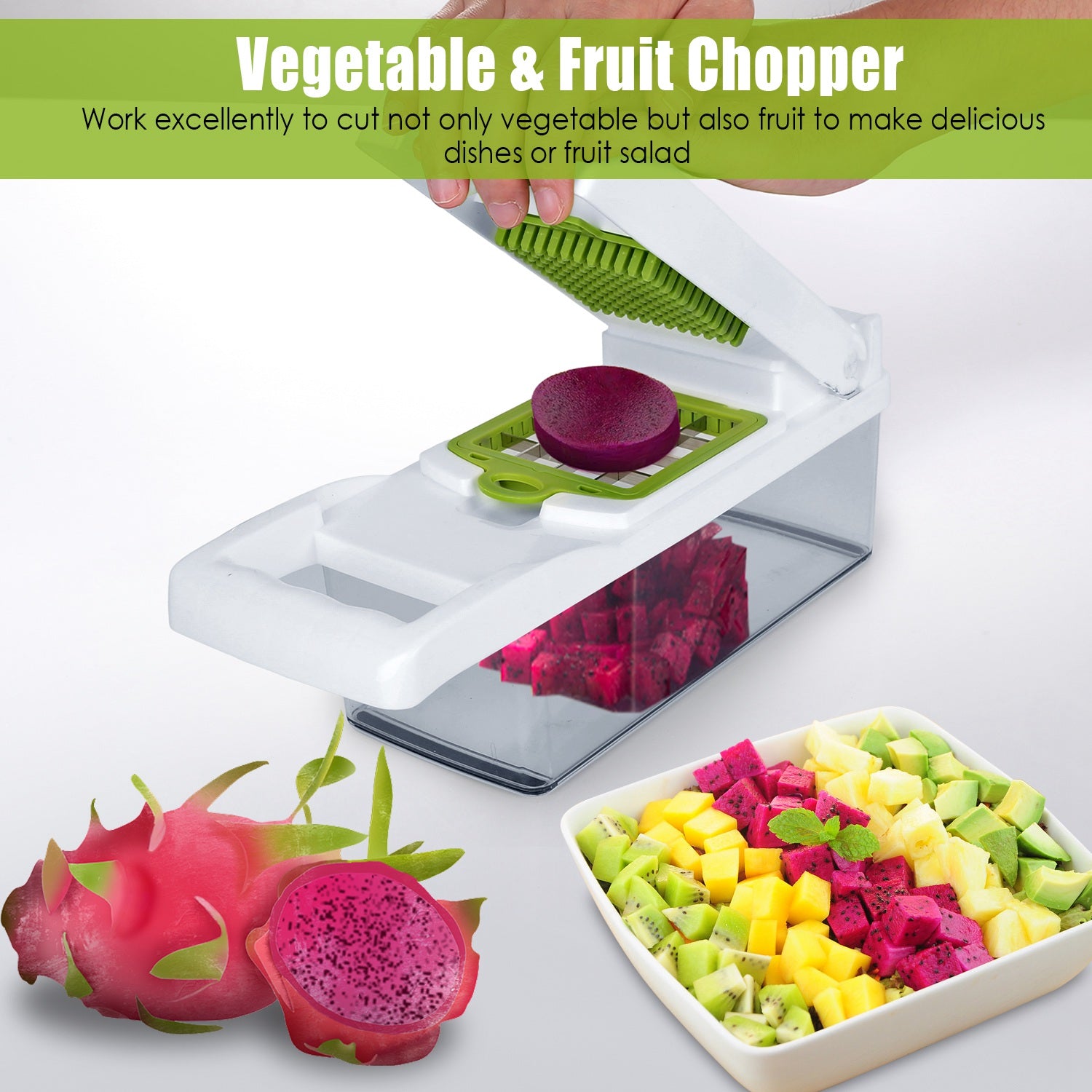 12-in-1 Vegetable Chopper & Food Slicer with Container