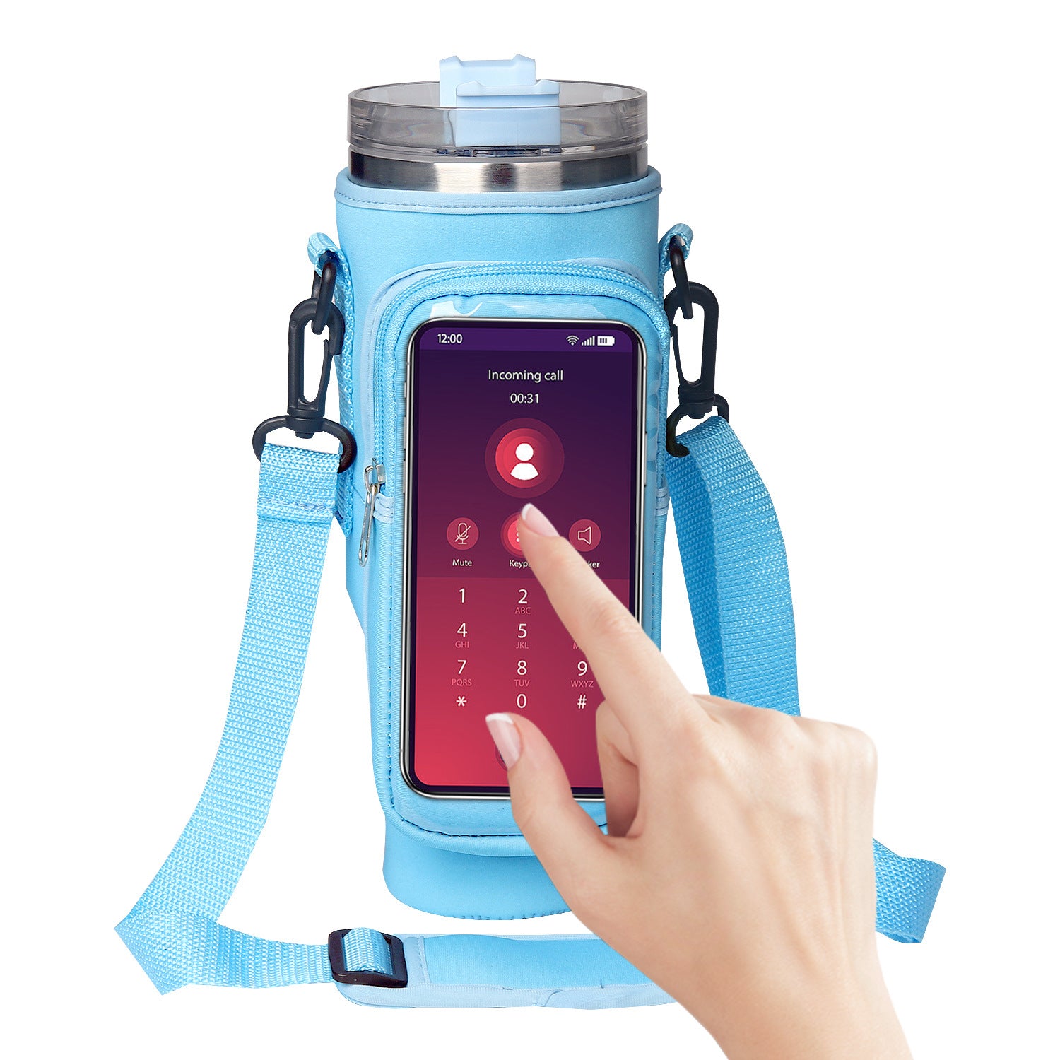 40oz Transparent Cup Cover with Touch Screen