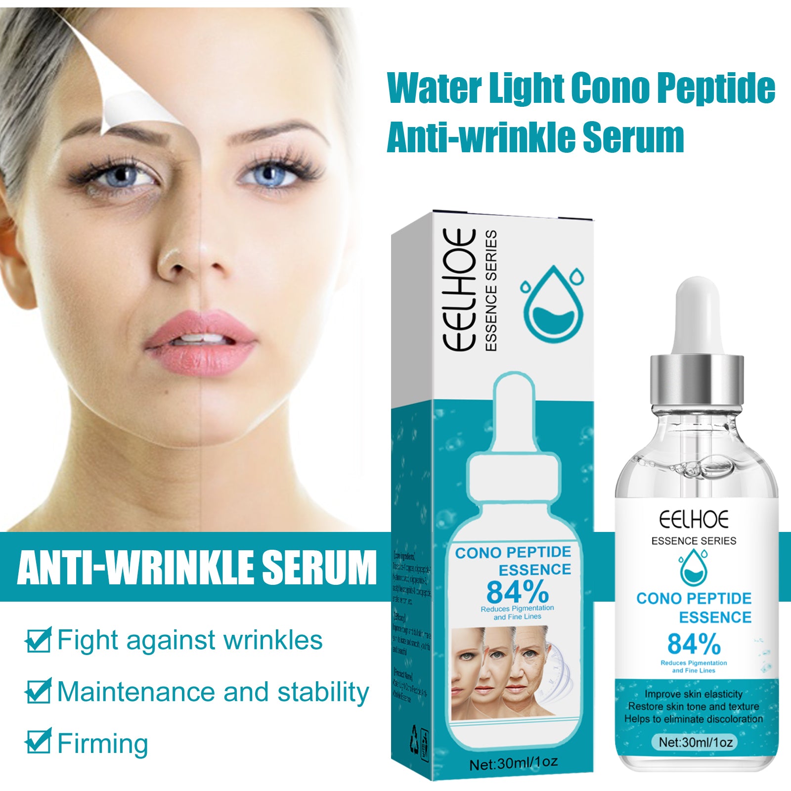 EELHOE Anti Wrinkle Peptide Eye and Face Serum
