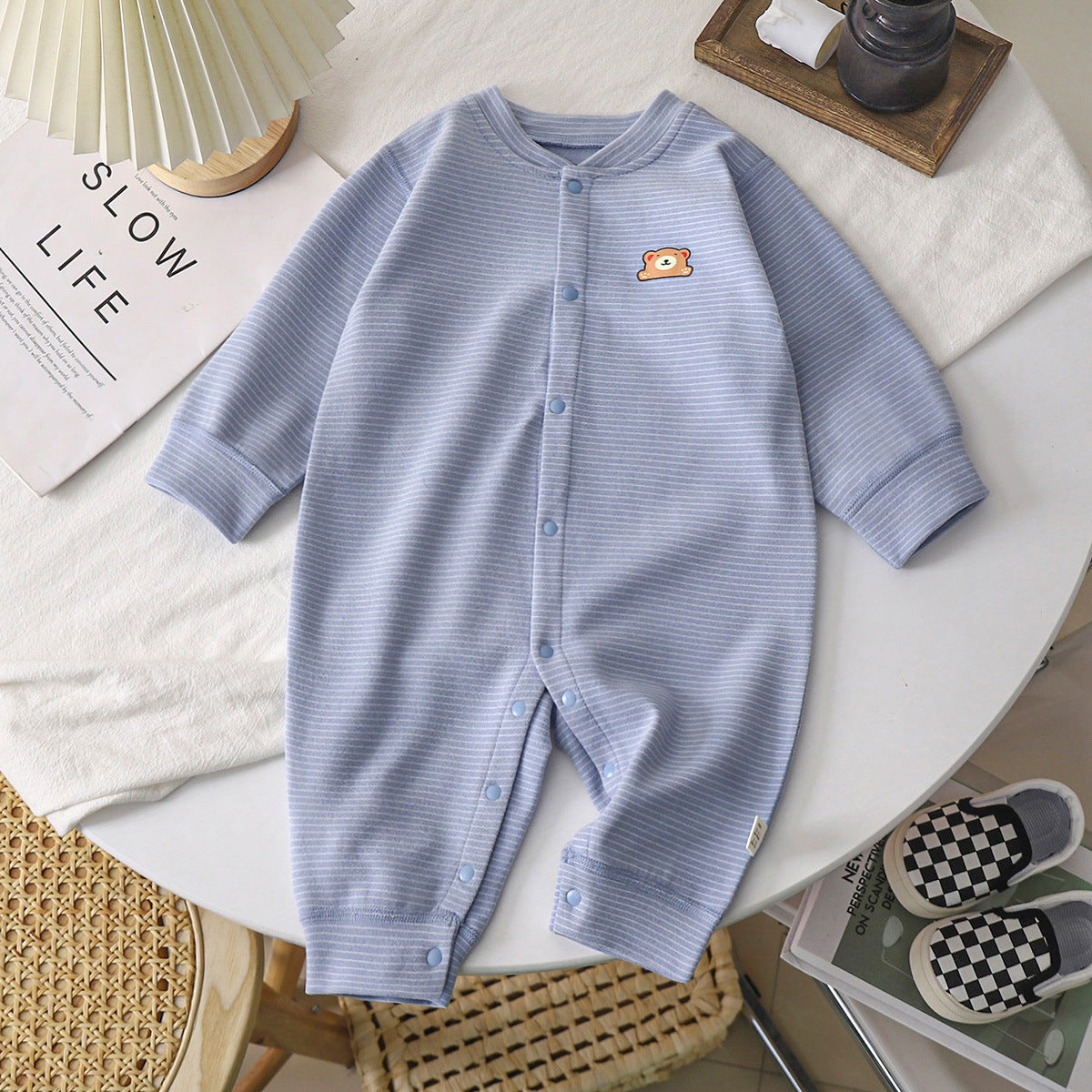Cartoon Embroidered Baby Jumpsuit