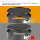 3-Piece Non-Stick Springform Cake Pan Set (9–11 Inch)