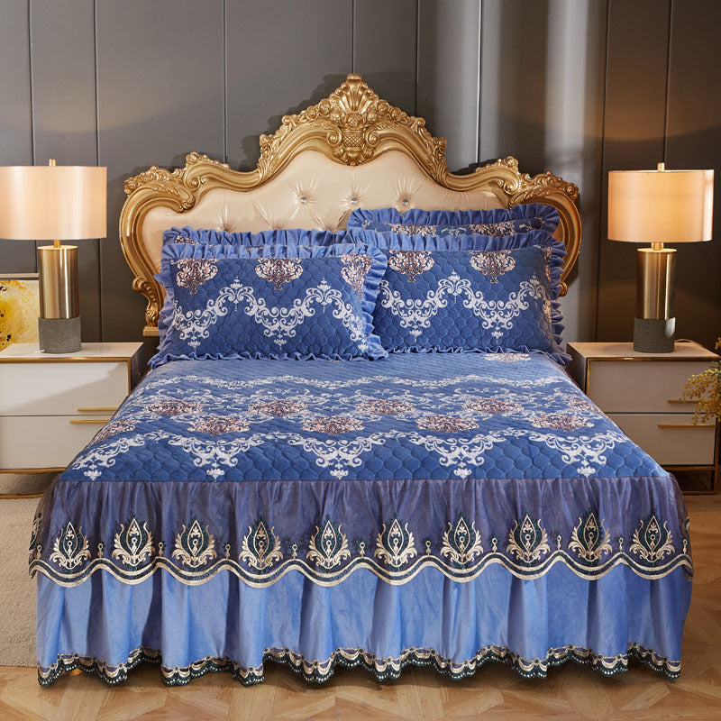 Single-Piece Short Plush Bed Cover – Soft Cozy Bedding for Bedroom