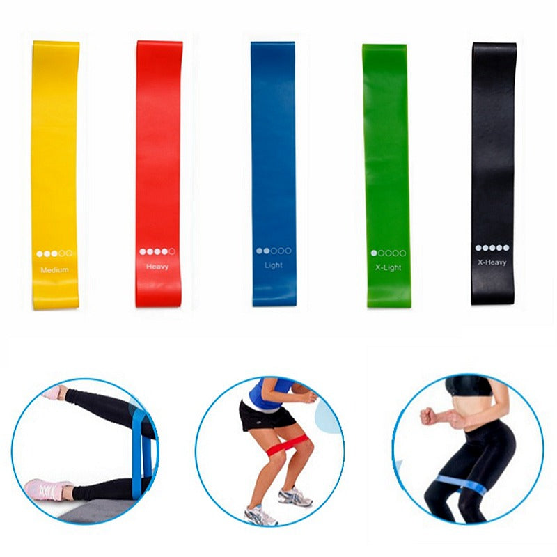 Yoga & Pilates Rubber Resistance Bands – Indoor & Outdoor Fitness Workout (0.35mm–1.1mm)