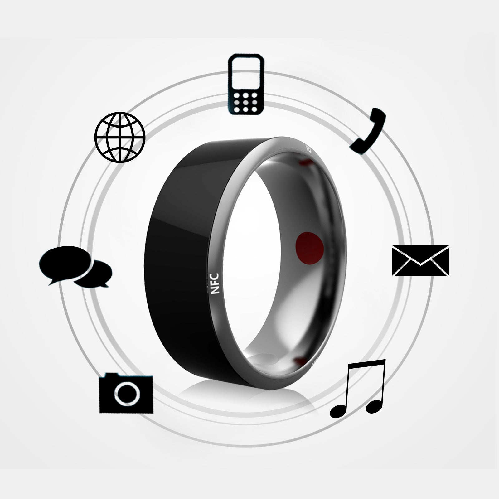 Smart Ring Multifunctional Wearable Device High-Tech Black