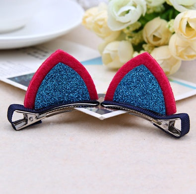 Girls Cat Ear Hair Clip Set