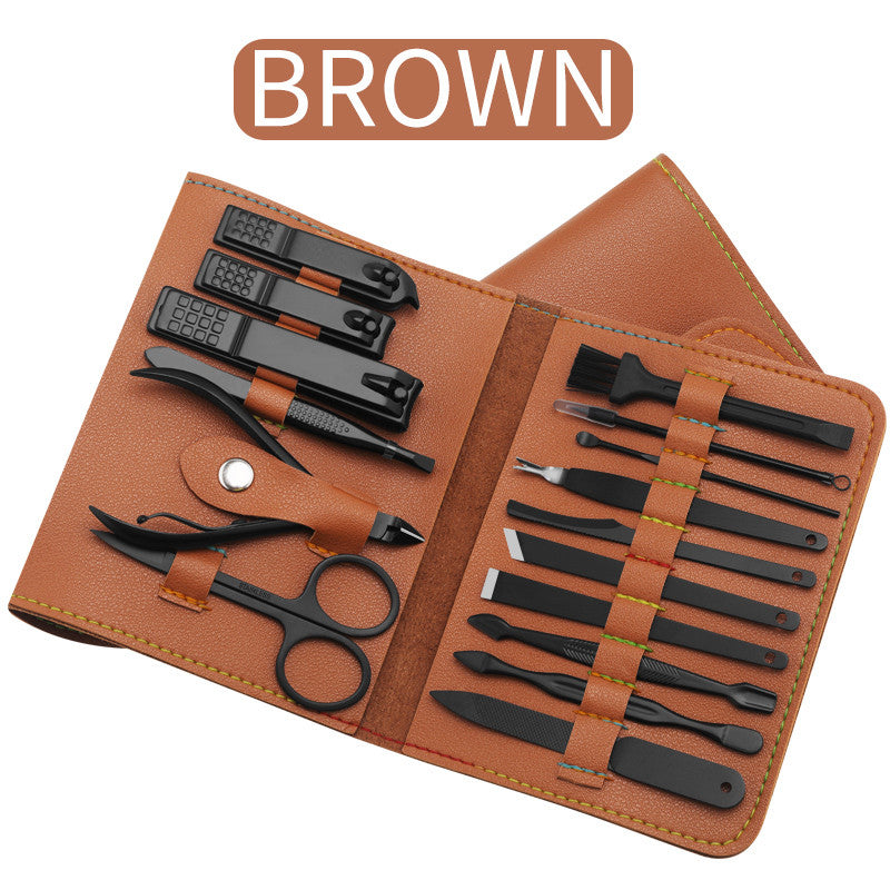 16 Piece Nail and Grooming Kit with Bag Manicure Pedicure Ear Care Tools