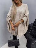 Women’s Winter Oversized Batwing Sleeve Knitted Pullover Sweater