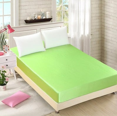 Summer Ice Silk Bed Cover Set – Solid Color Bedding with Pillowcases
