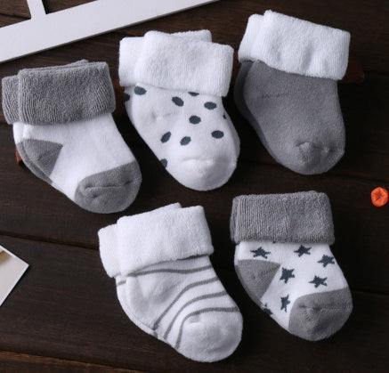 5 Pairs Baby Non Slip Cartoon Socks