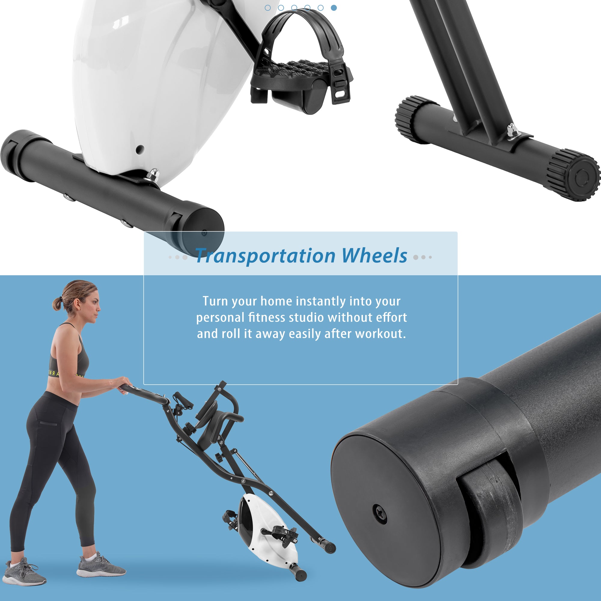 Folding Upright & Recumbent Exercise X-Bike with 16-Level Resistance, Arm Bands & Backrest