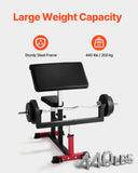Preacher Curl Bench – Adjustable Bicep Strength Training Station for Home Gym, 440 lbs Capacity