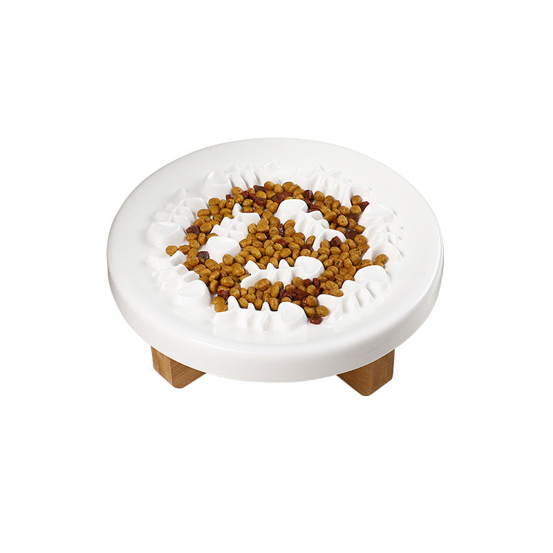 Ceramic Slow Feed Pet Bowl for Cats & Small Dogs Healthy Eating