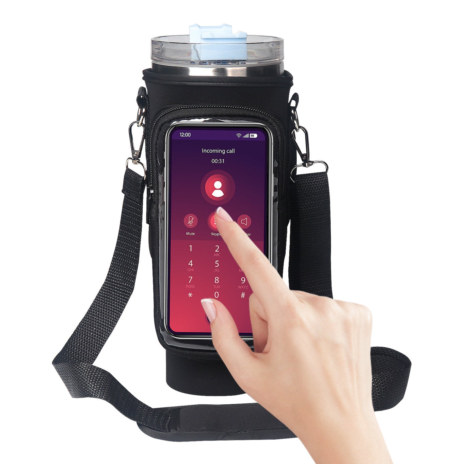 40oz Transparent Cup Cover with Touch Screen