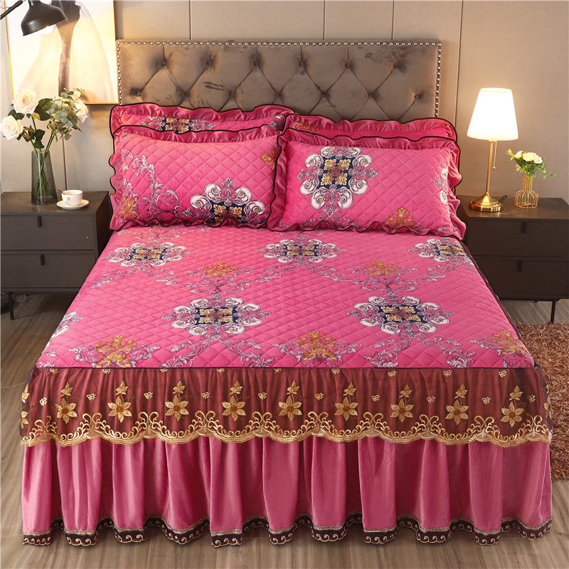 Single-Piece Short Plush Bed Cover – Soft Cozy Bedding for Bedroom