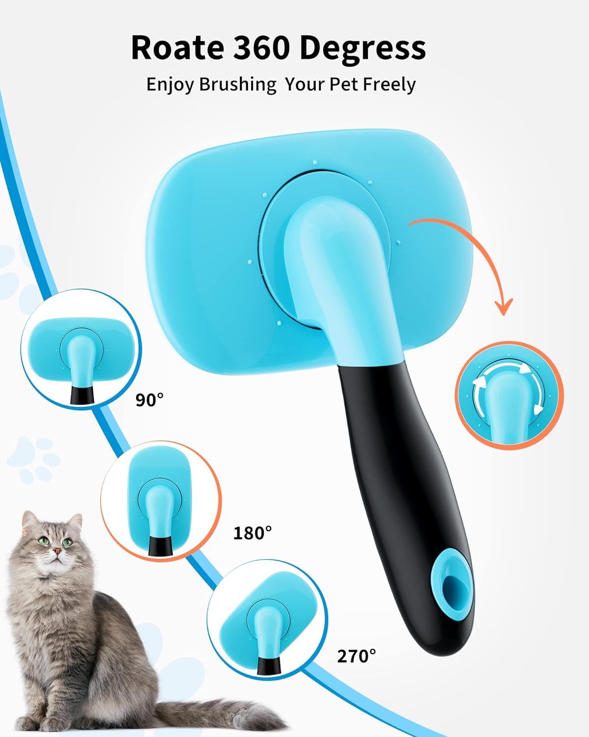 Pet Grooming Brush for Dogs & Cats – Shedding & Hair Removal Tool