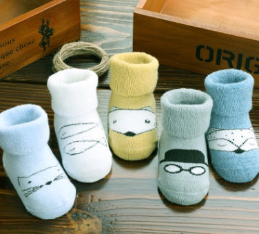 5 Pairs Baby Non Slip Cartoon Socks