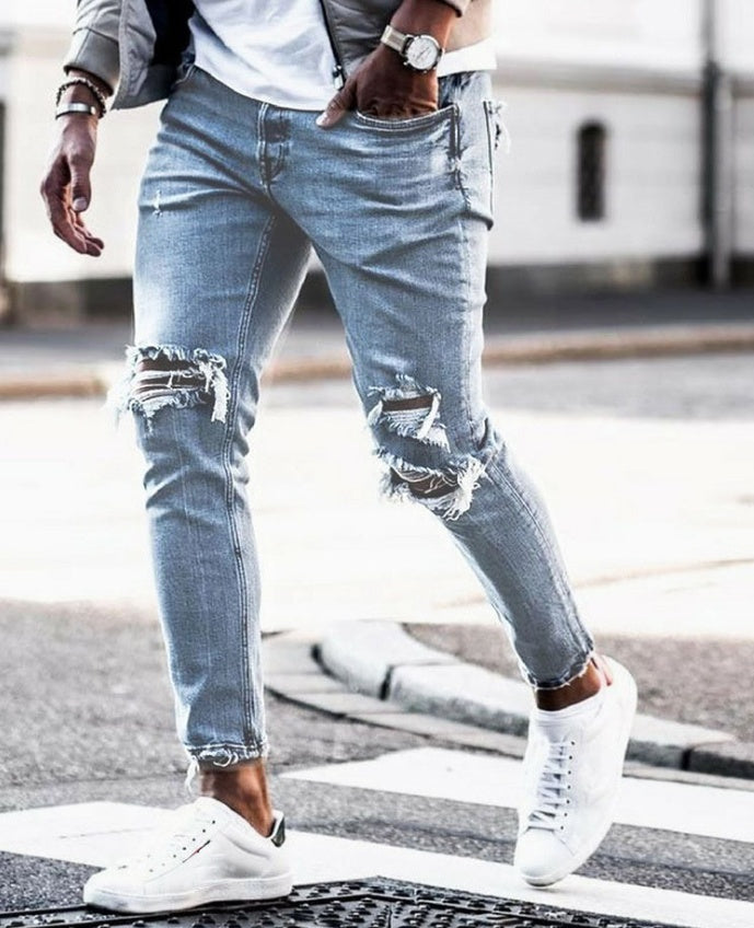 Men's Ripped Skinny Streetwear Jeans