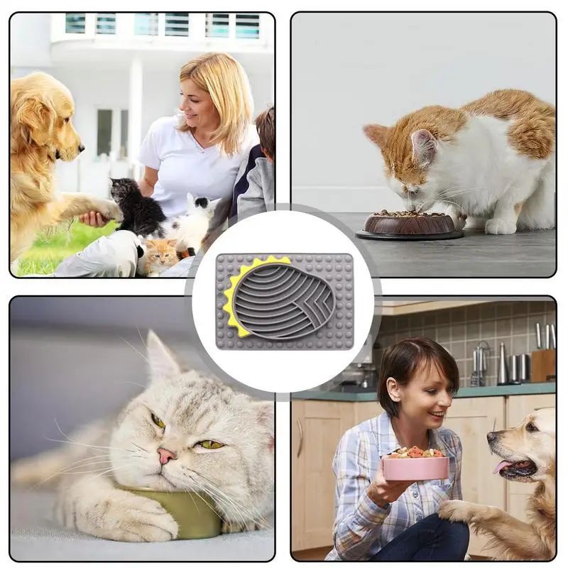 Slow Feeder Dog & Cat Bowl with Licking Mat for Healthy Eating