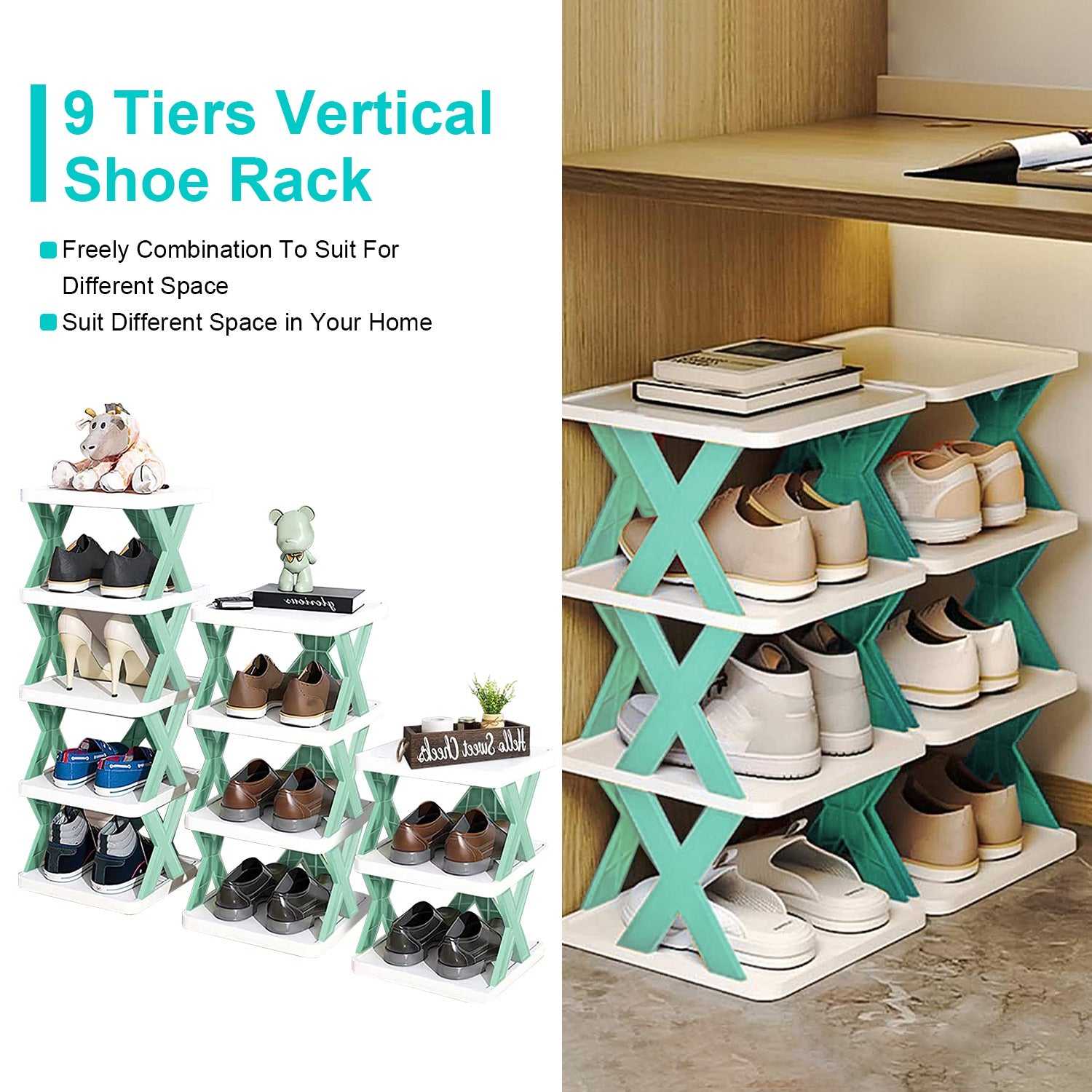 9-Tier Vertical Shoe Rack