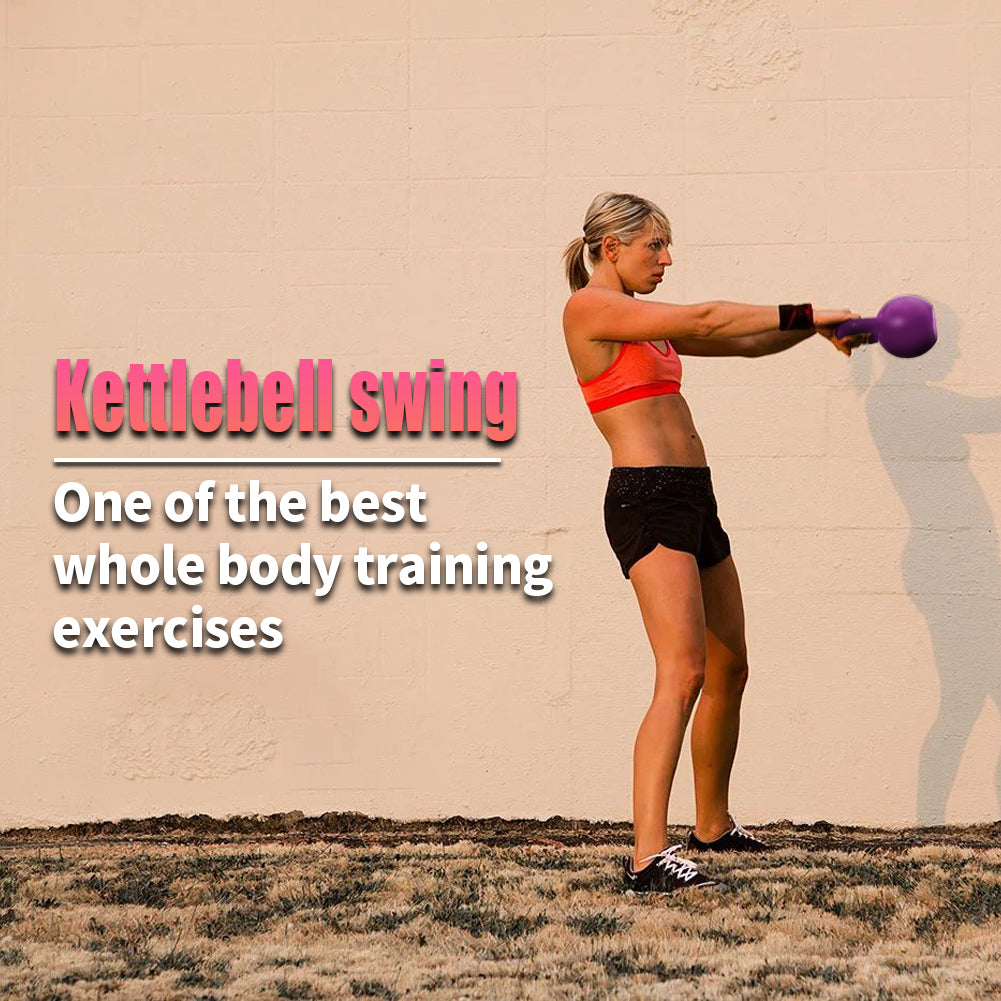 5lbs Vinyl-Coated Kettlebell Set – Strength Training Weights for Women with Comfortable Wide Handle