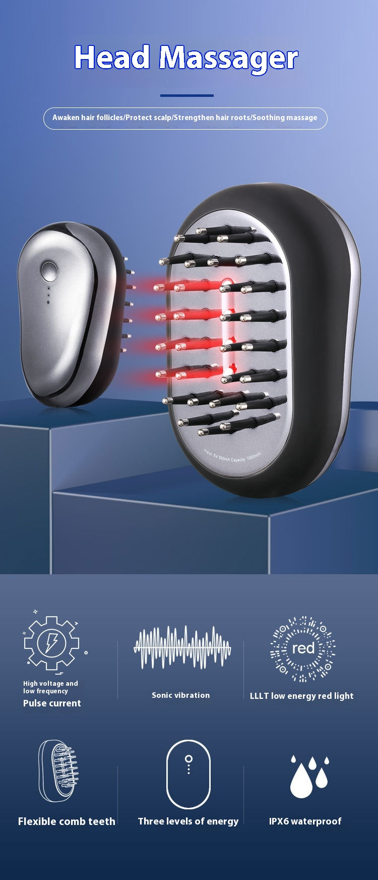 Red Light Vibration Scalp Care Device