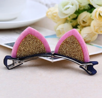 Girls Cat Ear Hair Clip Set