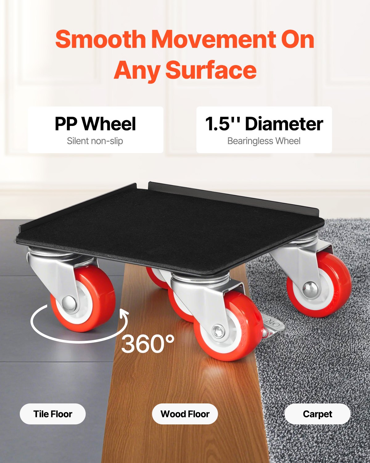 Heavy Duty Furniture Dolly with 5 Wheels