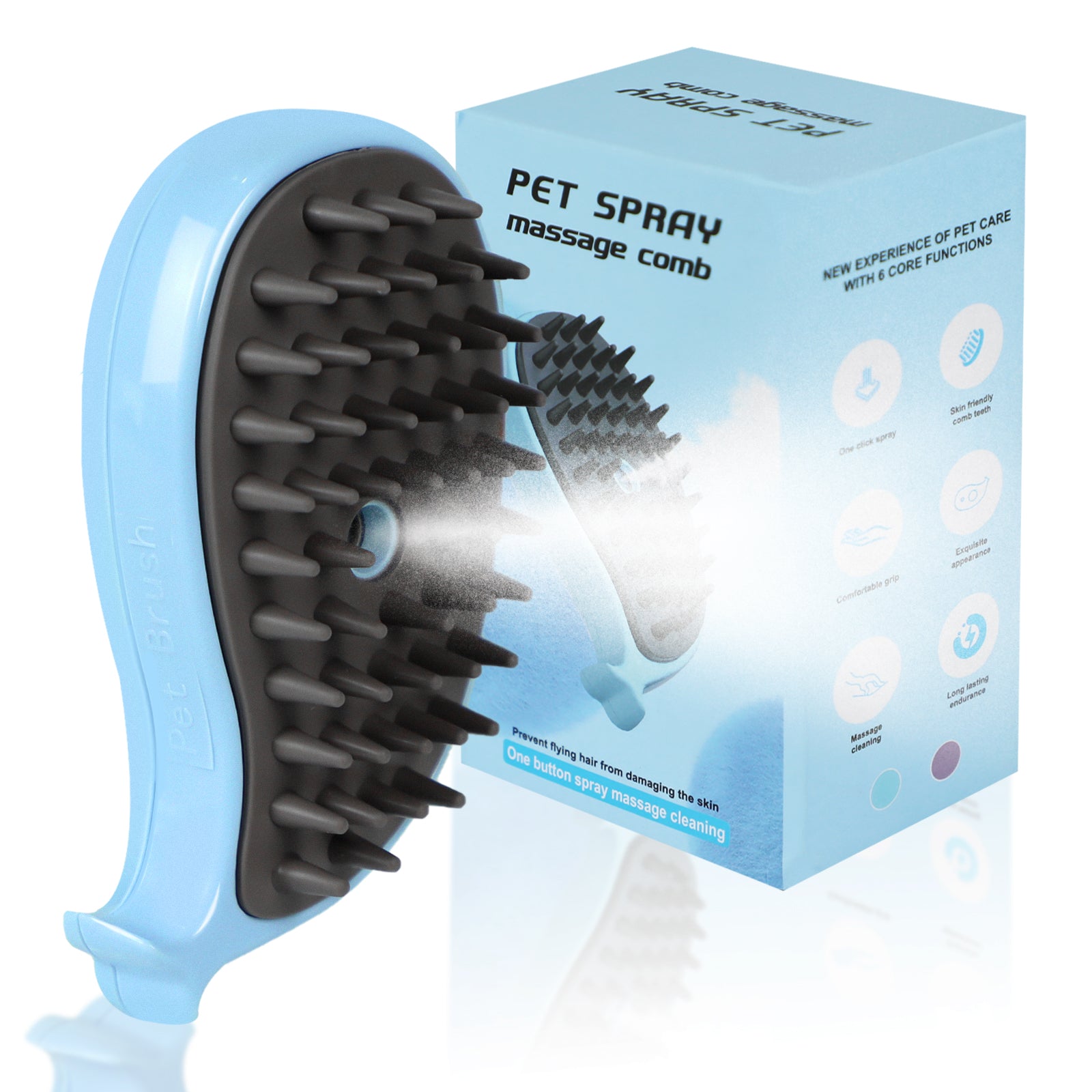 Steam Cat Grooming Brush for Shedding & Massage