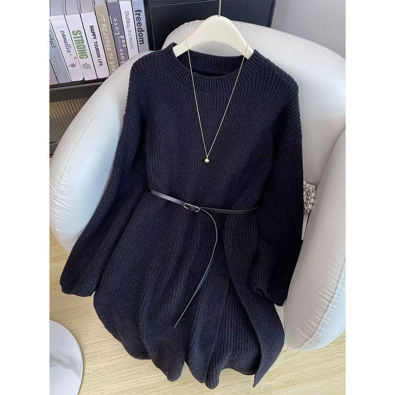 Women’s Winter French Retro Dress Full Outfit Set