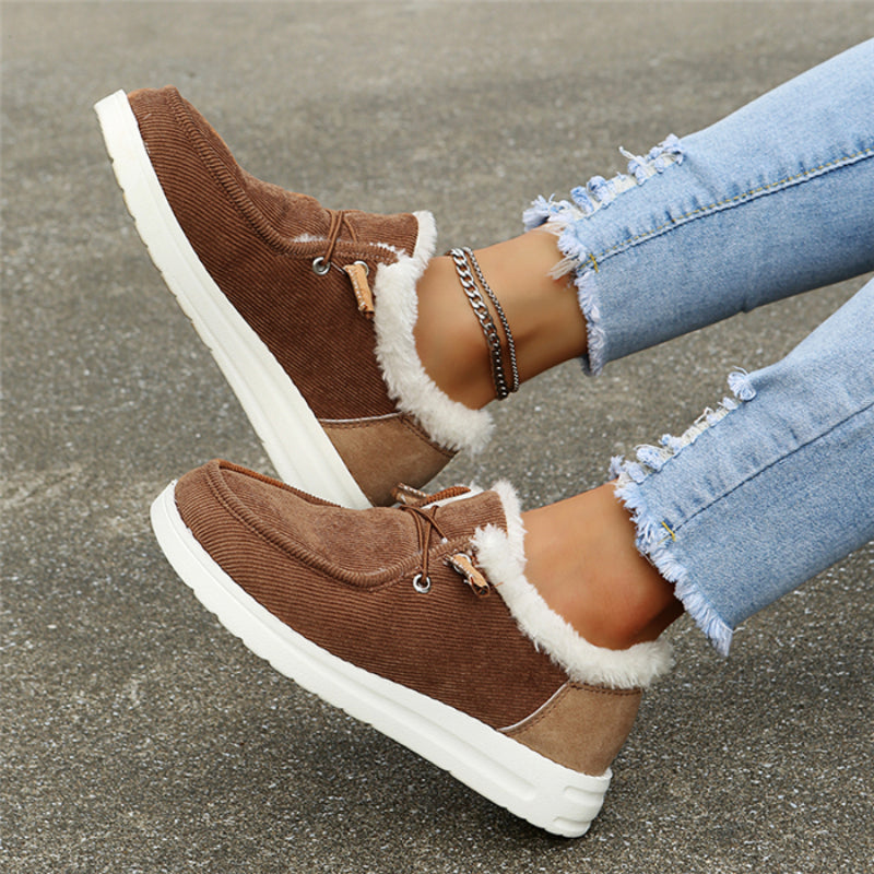 Women’s Warm Winter Loafers Comfortable Slip On Shoes