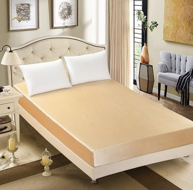 Summer Ice Silk Bed Cover Set – Solid Color Bedding with Pillowcases