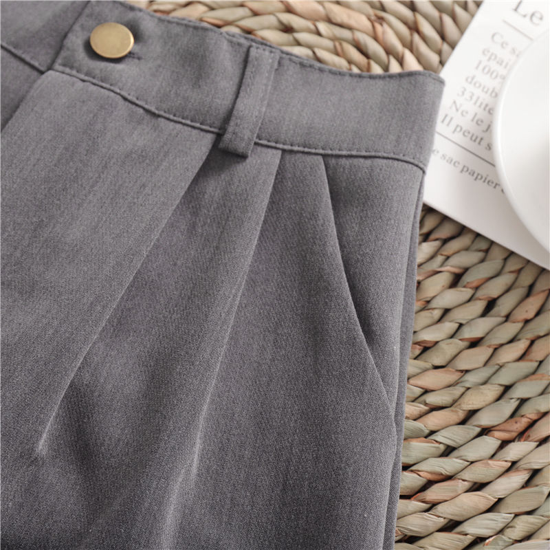 Women’s Solid Color Wide-Leg Roll-Up Casual Shorts