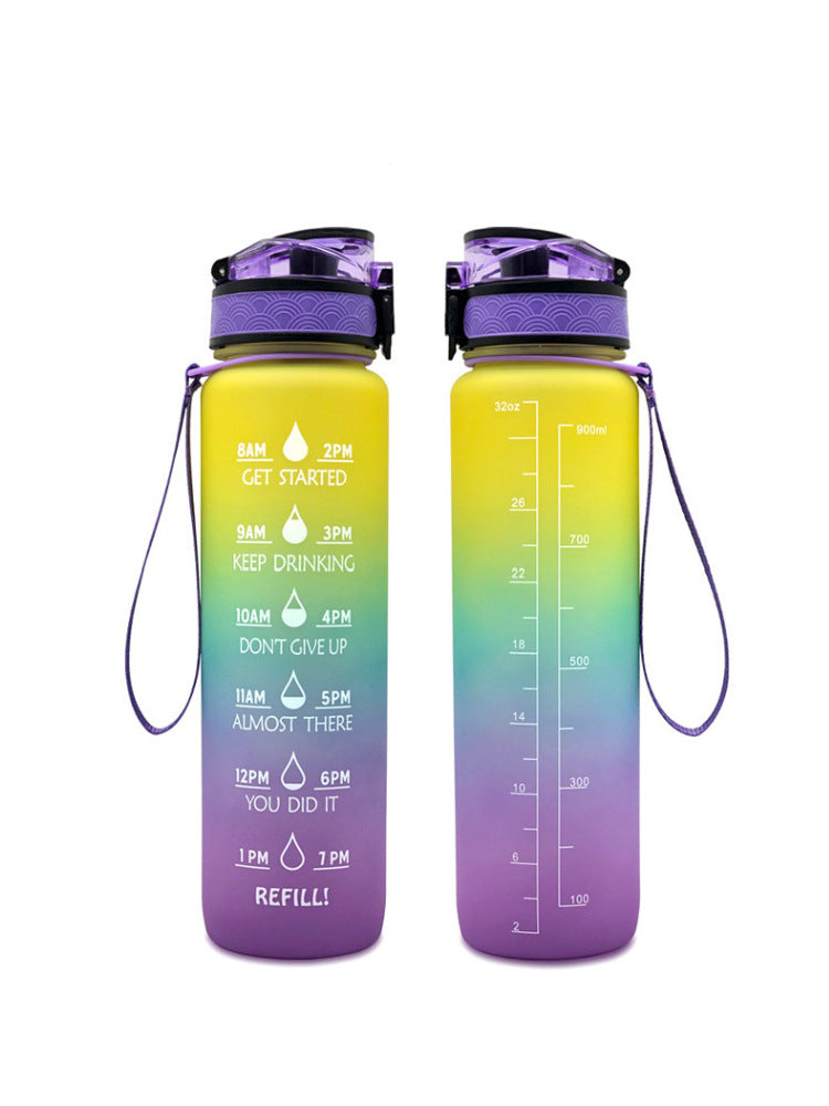 1000ml Transparent Kawaii Water Bottle – BPA-Free Plastic Infuser Sports Flask