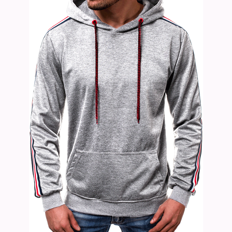 Men’s Fashion Line Splicing Hoodie Jumper