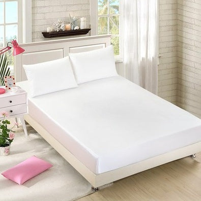 Summer Ice Silk Bed Cover Set – Solid Color Bedding with Pillowcases