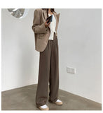 Women’s Casual Drape Wide-Leg Brown Pants
