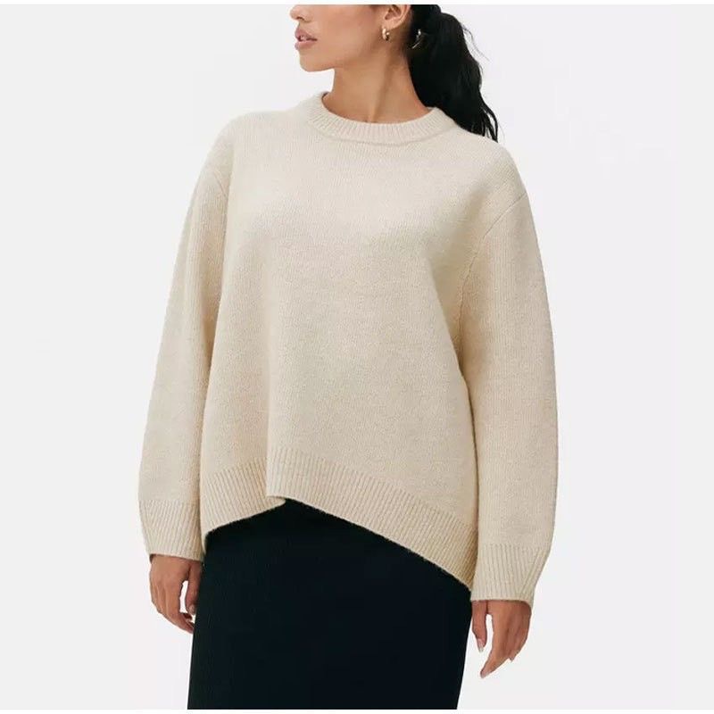 Women’s Sweet Crew Neck Loose Pullover Sweater Winter Long Sleeve Top